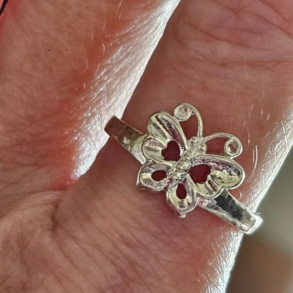 Sterling silver butterfly ring Size 7